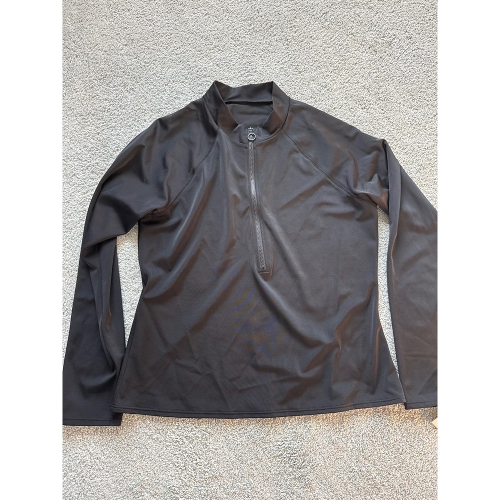 Victoria's Secret Swim Black Long Sleeve Half Zip Rash Guard XXL NWT